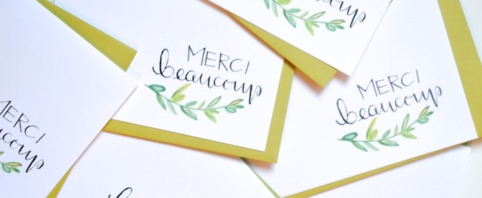 Merci Beaucoup cards by The Lovely Bee // www.thehiveblog.com