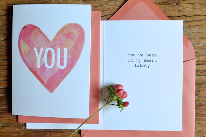 You've Been On My Heart Lately card by The Lovely Bee // $1 from each card sale supports families expecting early child loss