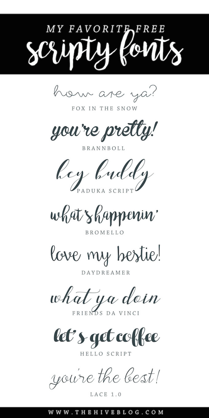 All of these pretty fonts are free at dafont.com!