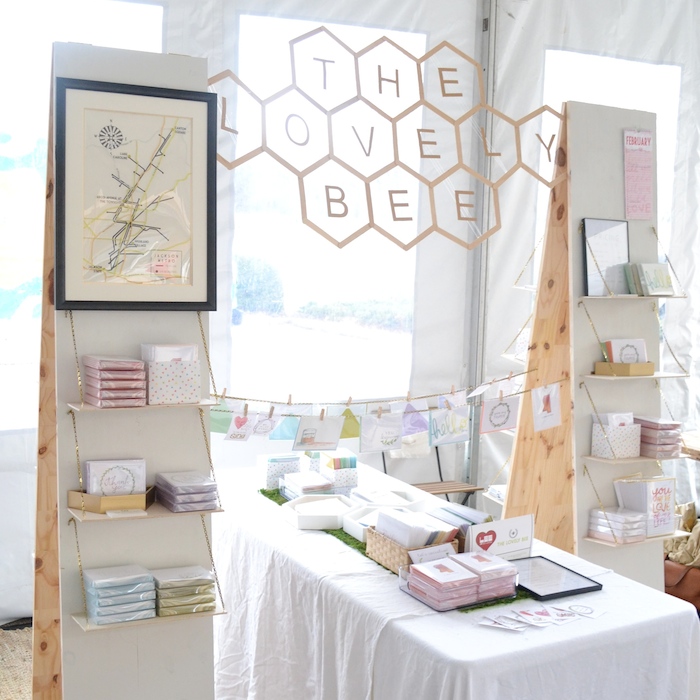 The Lovely Bee Paper Co. booth at Lee Loves Local 