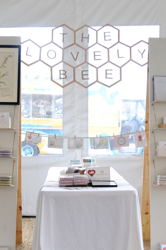 The Lovely Bee Paper Co. booth at Lee Loves Local 