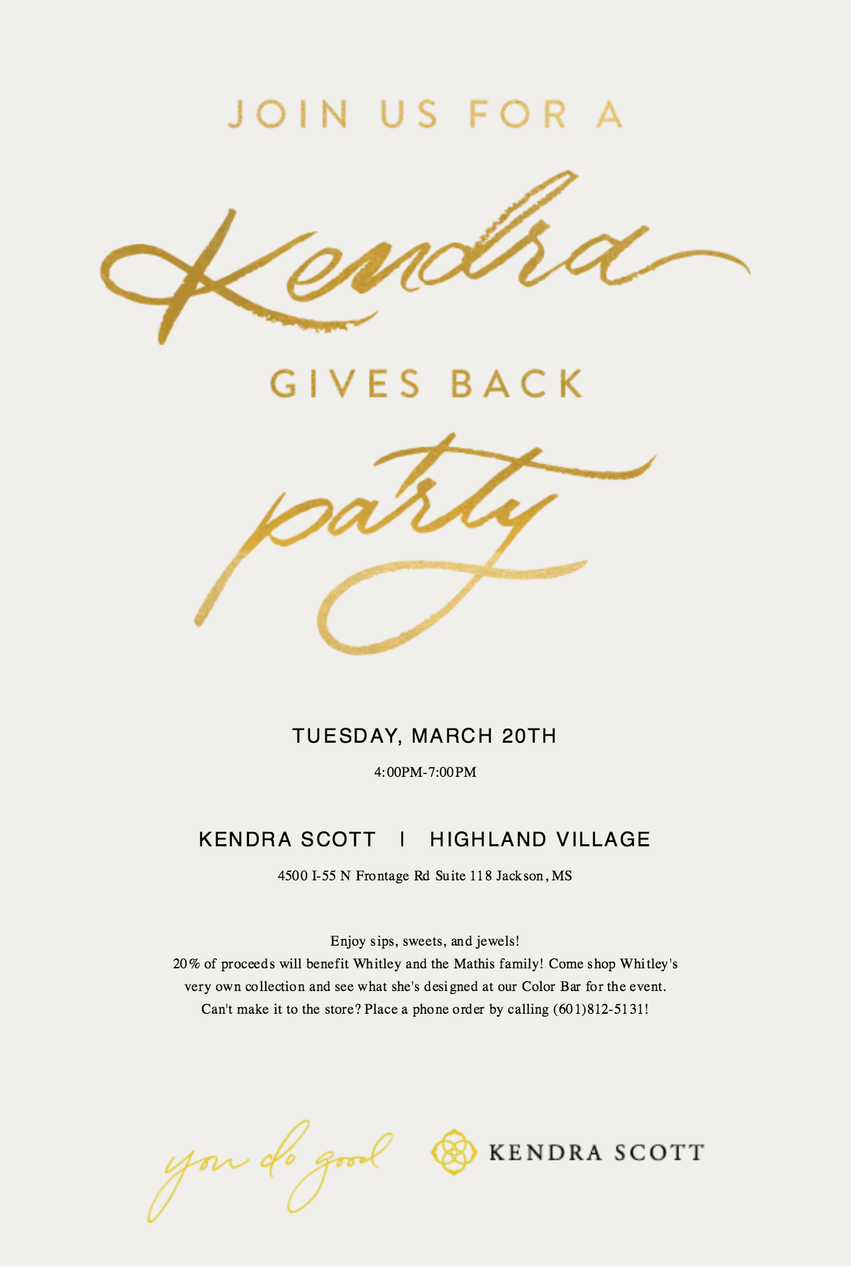 Kendra Gives Back to Whitley Mathis // www.thehiveblog.com
