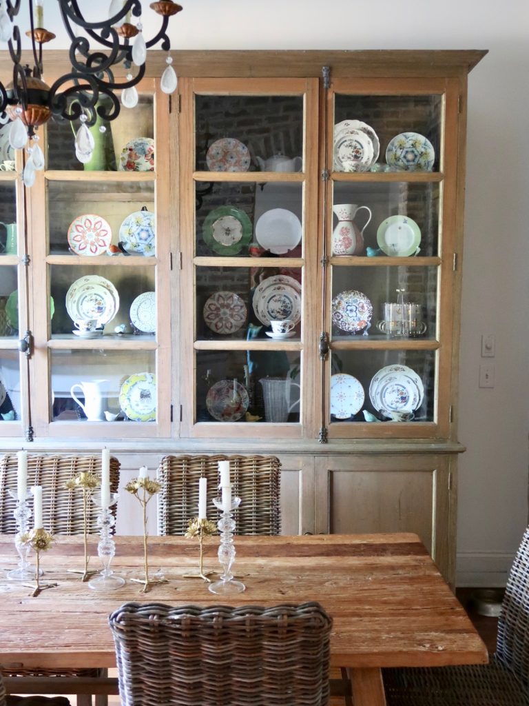 Salad plate display in a wall library // www.thehiveblog.com