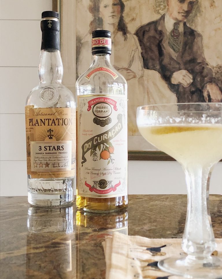 Plantation 3 Stars Rum, Dry Curacao, lemon juice, and soda water. The PERFECT summer cocktail