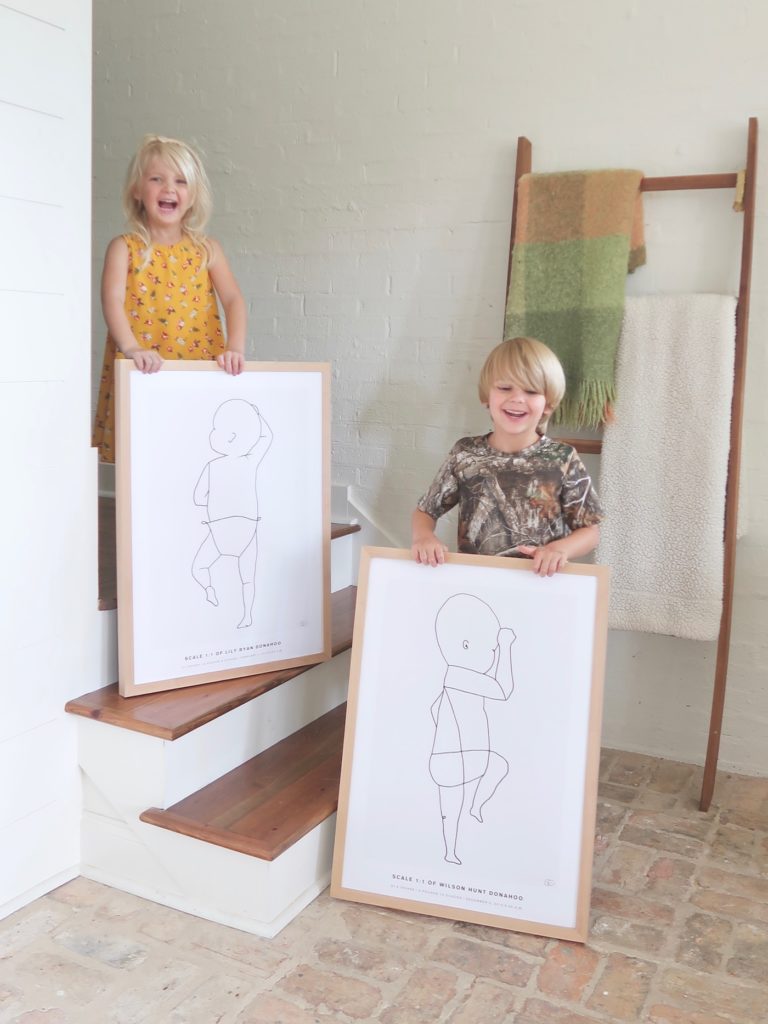 To scale line drawing posters of your babies using their actual birth measurements. SO fun!