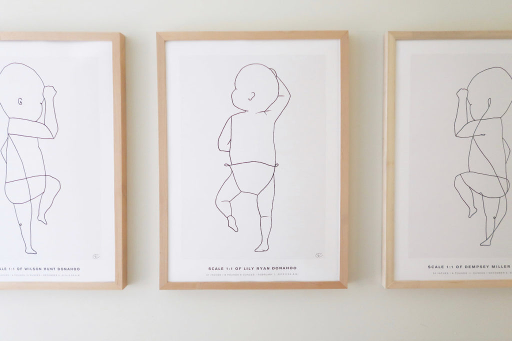 To scale line drawing posters of your babies using their actual birth measurements. SO fun!