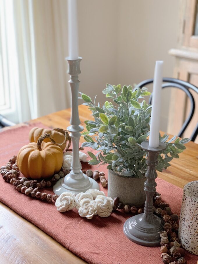 Fun fall tablescape that will carry well into the holidays!