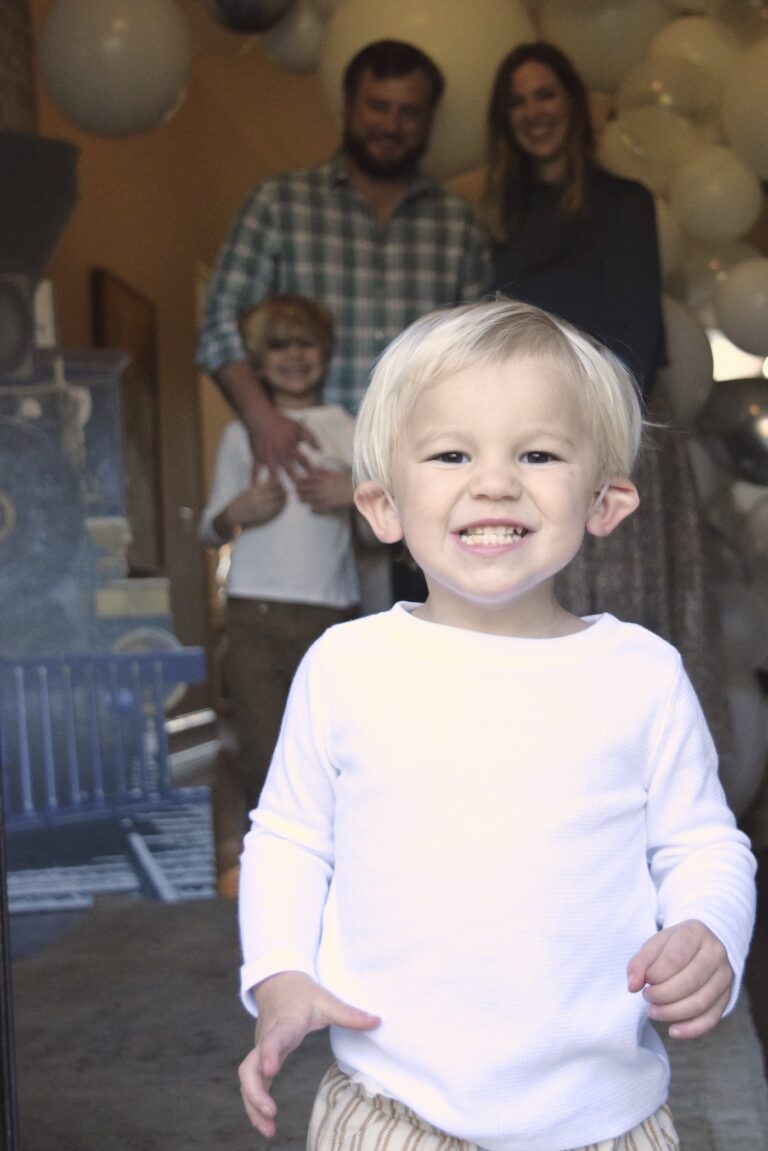 Chugga, chugga, TWO! TWO! Our little caboose is two years old!