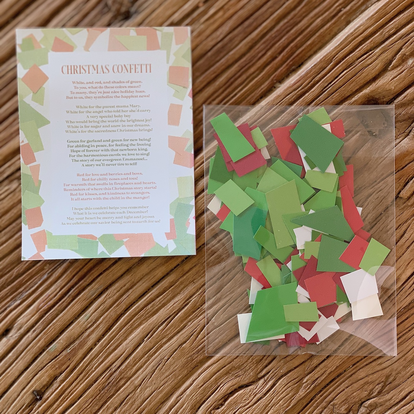 CHRISTMAS CONFETTI - a poem that keeps the focus on JESUS while also helping create some magic and whimsy! Get your printable now! 