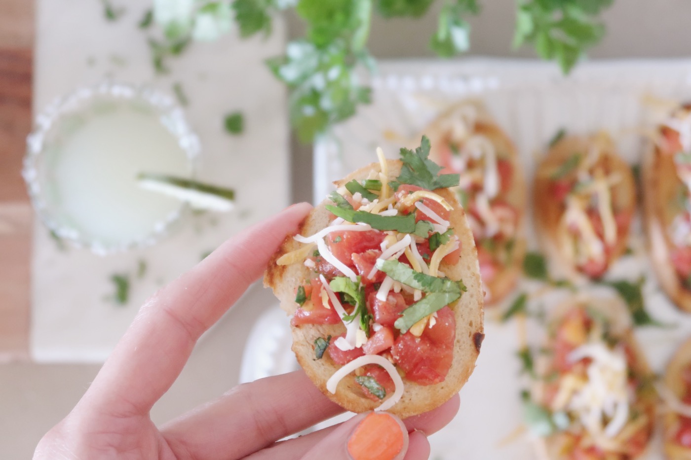 Mexican Bruschetta made with Tomato Love Diced Tomatoes with 2X More Chilies