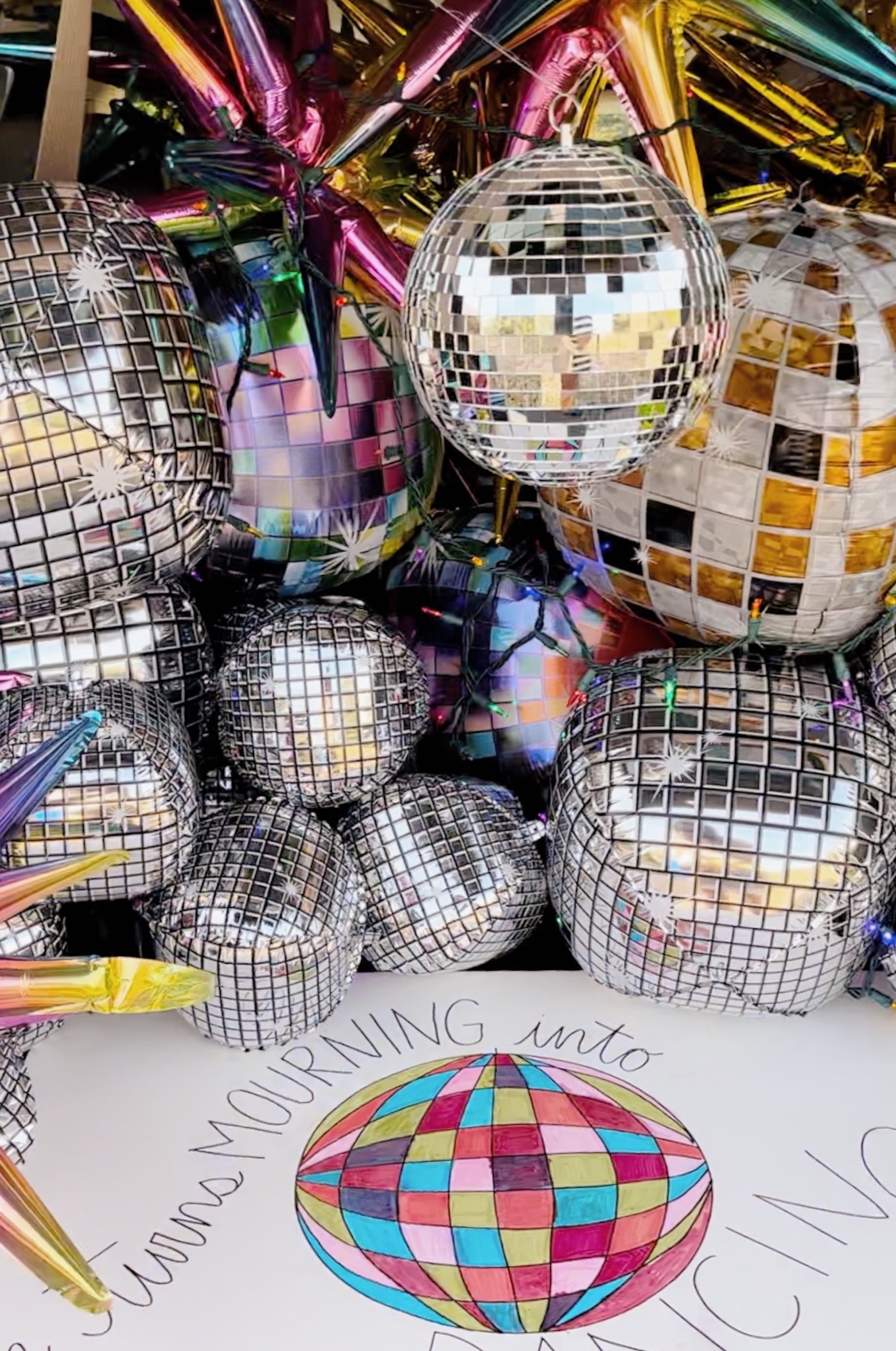 Trunk or treat idea // disco balls // "he turns my mourning into dancing." psalm 30:11