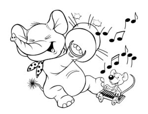 Mellie the Med-El elephant coloring sheet